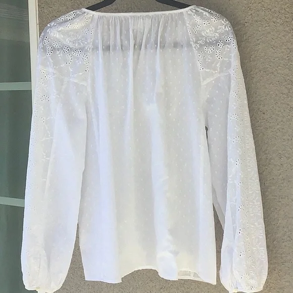 Velvet Eyelet Peasant Blouse - Picture 5 of 14